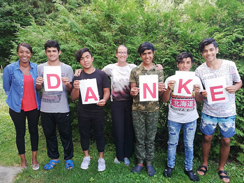 Flüchtlinge in Vandans bedanken sich.