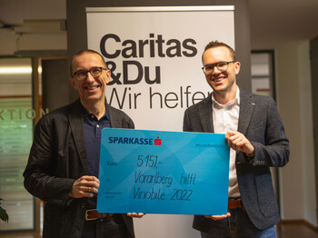 links: Walter Schmolly, Direktor der Caritas
rechts: Lukas Debortoli, GF Stadtmarketing Feldkirch
